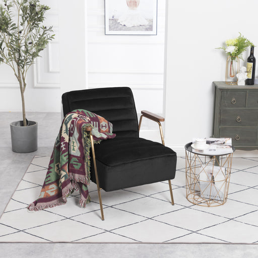Woodford Black Velvet Accent Chair - Royal Furniture & Gifts (MI) - Multi Location