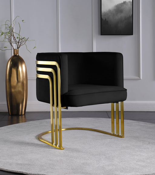 Rays Black Velvet Accent Chair - Royal Furniture & Gifts (MI) - Multi Location