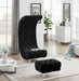 Crescent Black Velvet Ottoman - Royal Furniture & Gifts (MI) - Multi Location