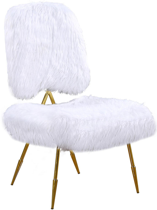 Magnolia White Faux Fur Accent Chair - Royal Furniture & Gifts (MI) - Multi Location