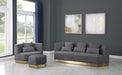 Marquis Grey Velvet Ottoman - Royal Furniture & Gifts (MI) - Multi Location