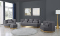 Marquis Grey Velvet Ottoman - Royal Furniture & Gifts (MI) - Multi Location