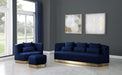 Marquis Navy Velvet Ottoman - Royal Furniture & Gifts (MI) - Multi Location