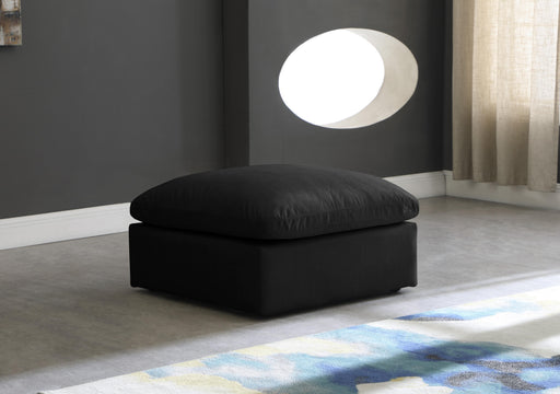 Plush Black Velvet Standard Cloud Modular Ottoman - Royal Furniture & Gifts (MI) - Multi Location