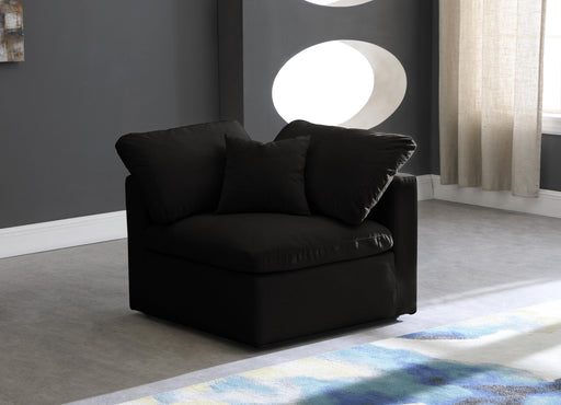 Plush Black Velvet Standard Cloud Modular Corner Chair - Royal Furniture & Gifts (MI) - Multi Location