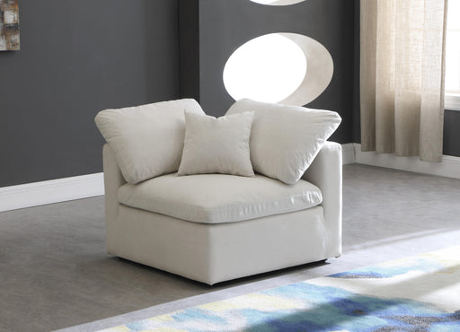 Plush Cream Velvet Standard Cloud Modular Corner Chair - Royal Furniture & Gifts (MI) - Multi Location