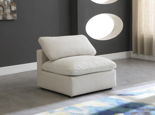 Plush Cream Velvet Standard Cloud Modular Armless Chair - Royal Furniture & Gifts (MI) - Multi Location