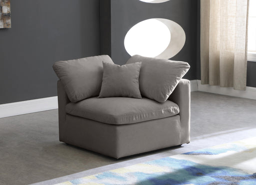 Plush Grey Velvet Standard Cloud Modular Corner Chair - Royal Furniture & Gifts (MI) - Multi Location