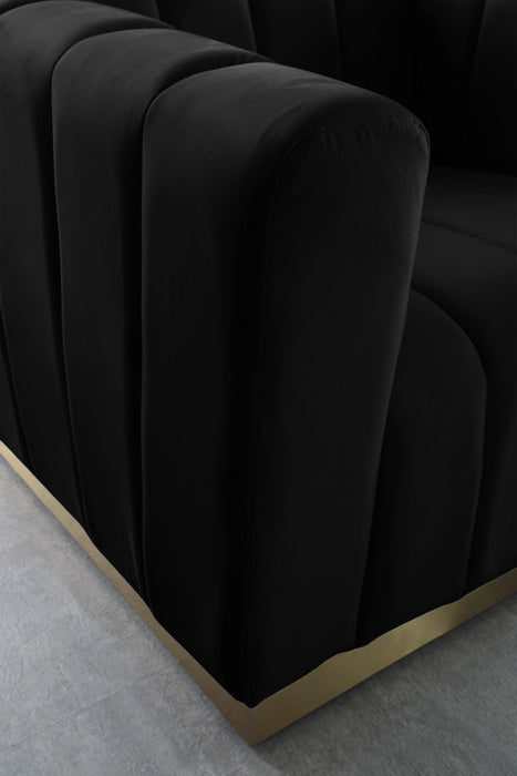 Marlon Black Velvet Loveseat - Royal Furniture & Gifts (MI) - Multi Location