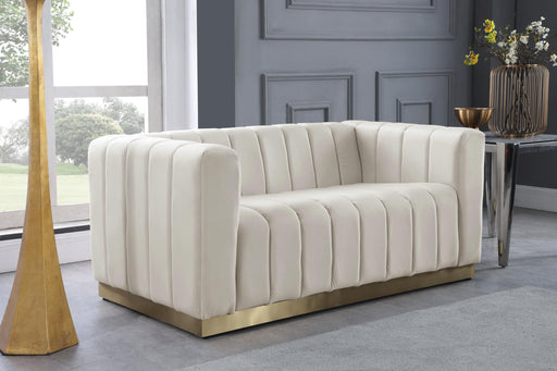 Marlon Cream Velvet Loveseat - Royal Furniture & Gifts (MI) - Multi Location