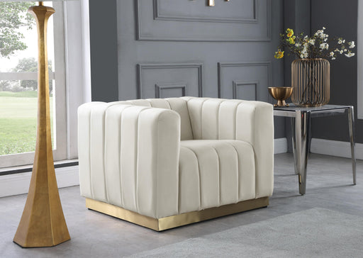 Marlon Cream Velvet Chair - Royal Furniture & Gifts (MI) - Multi Location