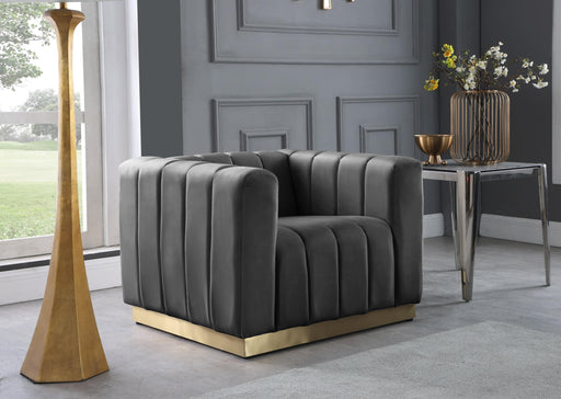 Marlon Grey Velvet Chair - Royal Furniture & Gifts (MI) - Multi Location