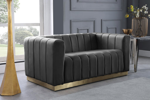 Marlon Grey Velvet Loveseat - Royal Furniture & Gifts (MI) - Multi Location