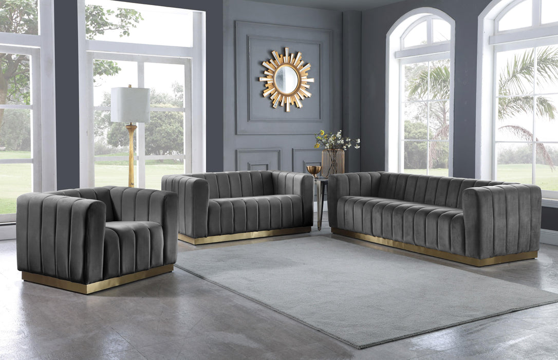 Marlon Grey Velvet Sofa - Royal Furniture & Gifts (MI) - Multi Location