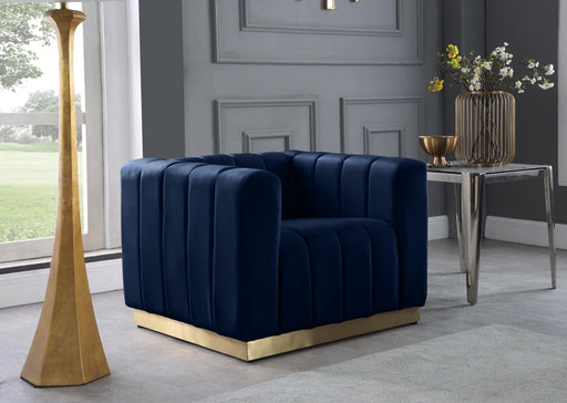 Marlon Navy Velvet Chair - Royal Furniture & Gifts (MI) - Multi Location