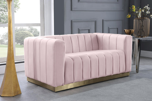 Marlon Pink Velvet Loveseat - Royal Furniture & Gifts (MI) - Multi Location