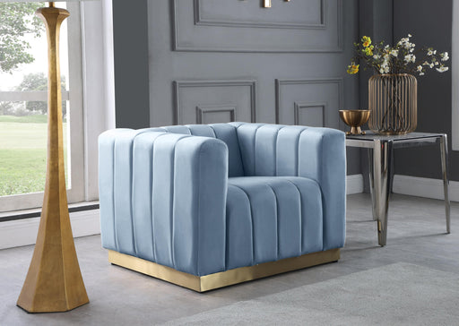 Marlon Sky Blue Velvet Chair - Royal Furniture & Gifts (MI) - Multi Location
