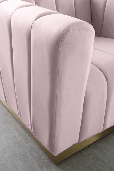 Marlon Pink Velvet Loveseat - Royal Furniture & Gifts (MI) - Multi Location
