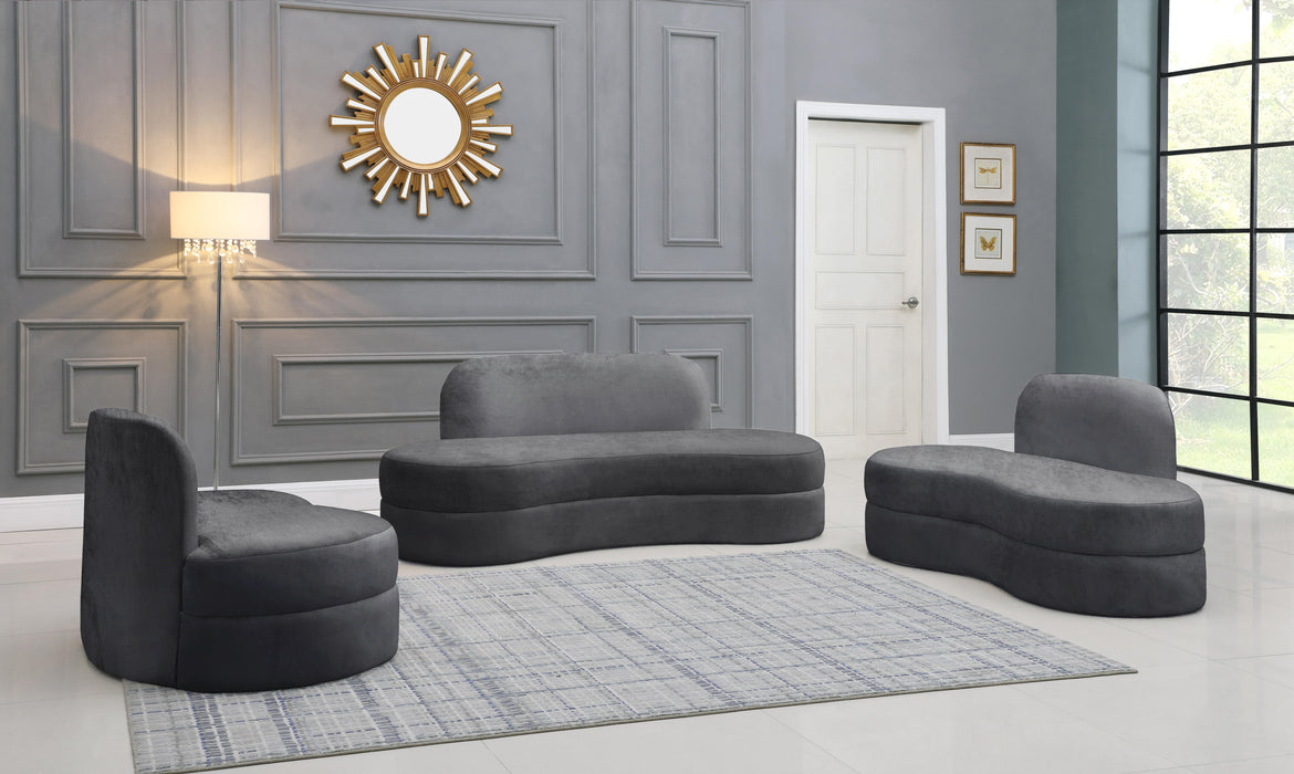 Mitzy Grey Velvet Loveseat - Royal Furniture & Gifts (MI) - Multi Location