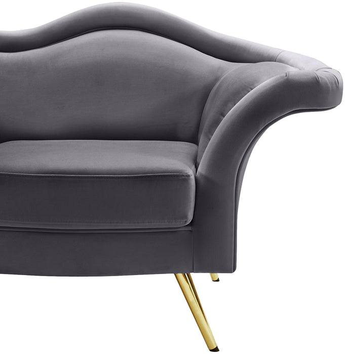 Lips Grey Velvet Loveseat - Royal Furniture & Gifts (MI) - Multi Location