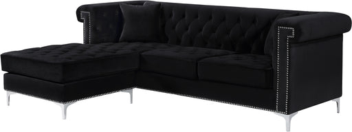 Damian Black Velvet 2pc. Reversible Sectional - Royal Furniture & Gifts (MI) - Multi Location