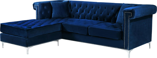 Damian Navy Velvet 2pc. Reversible Sectional - Royal Furniture & Gifts (MI) - Multi Location