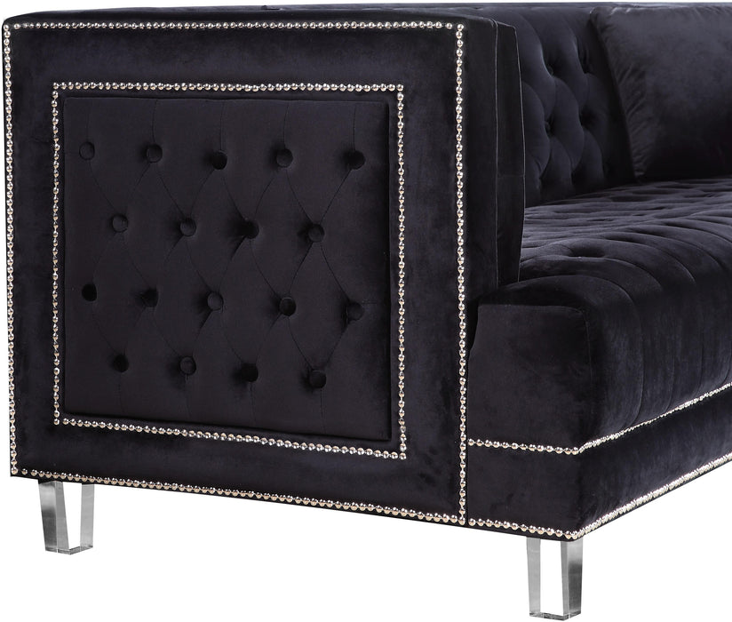 Lucas Black Velvet Loveseat - Royal Furniture & Gifts (MI) - Multi Location