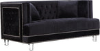 Lucas Black Velvet Loveseat - Royal Furniture & Gifts (MI) - Multi Location