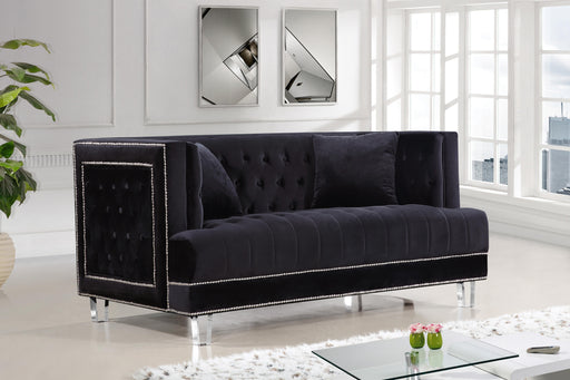 Lucas Black Velvet Loveseat - Royal Furniture & Gifts (MI) - Multi Location