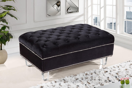 Lucas Black Velvet Ottoman - Royal Furniture & Gifts (MI) - Multi Location