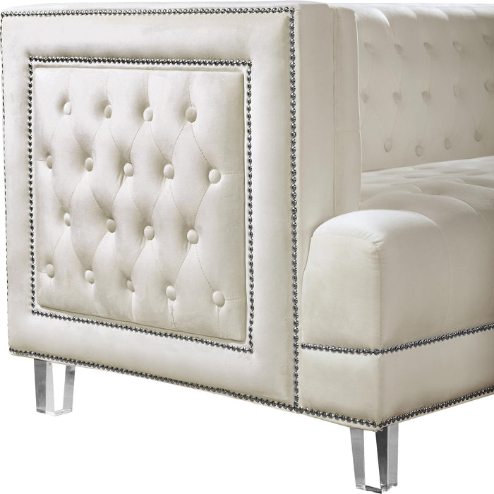 Lucas Cream Velvet Loveseat - Royal Furniture & Gifts (MI) - Multi Location