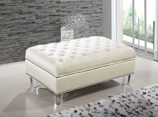 Lucas Cream Velvet Ottoman - Royal Furniture & Gifts (MI) - Multi Location