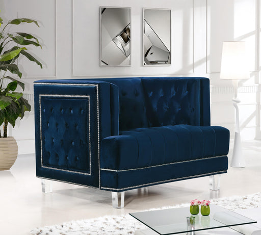 Lucas Navy Velvet Chair - Royal Furniture & Gifts (MI) - Multi Location