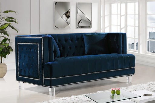 Lucas Navy Velvet Loveseat - Royal Furniture & Gifts (MI) - Multi Location