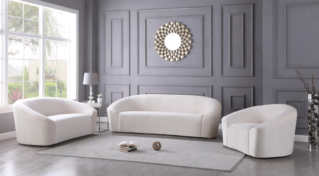 Riley Cream Velvet Loveseat - Royal Furniture & Gifts (MI) - Multi Location