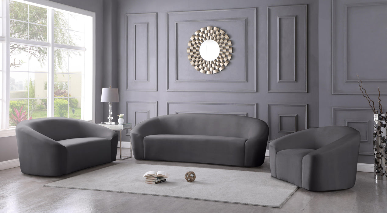 Riley Grey Velvet Loveseat - Royal Furniture & Gifts (MI) - Multi Location