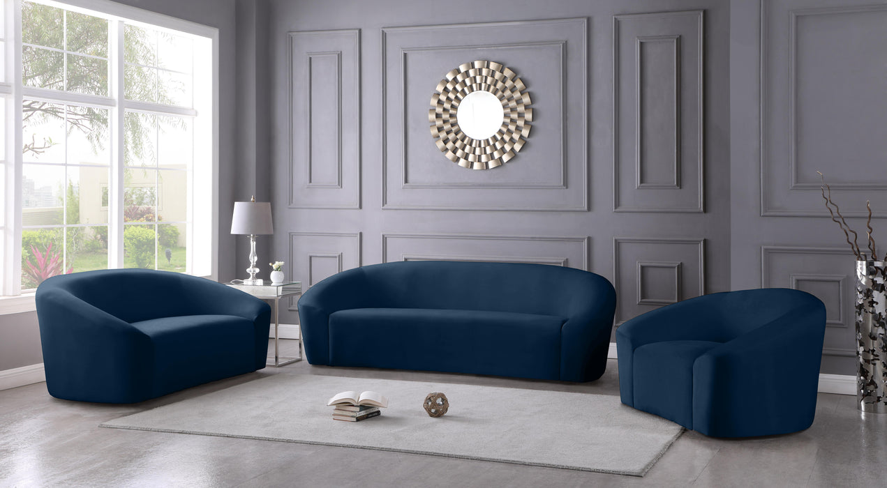 Riley Navy Velvet Loveseat - Royal Furniture & Gifts (MI) - Multi Location