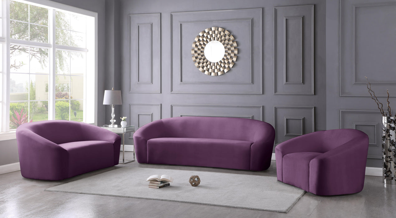 Riley Purple Velvet Loveseat - Royal Furniture & Gifts (MI) - Multi Location