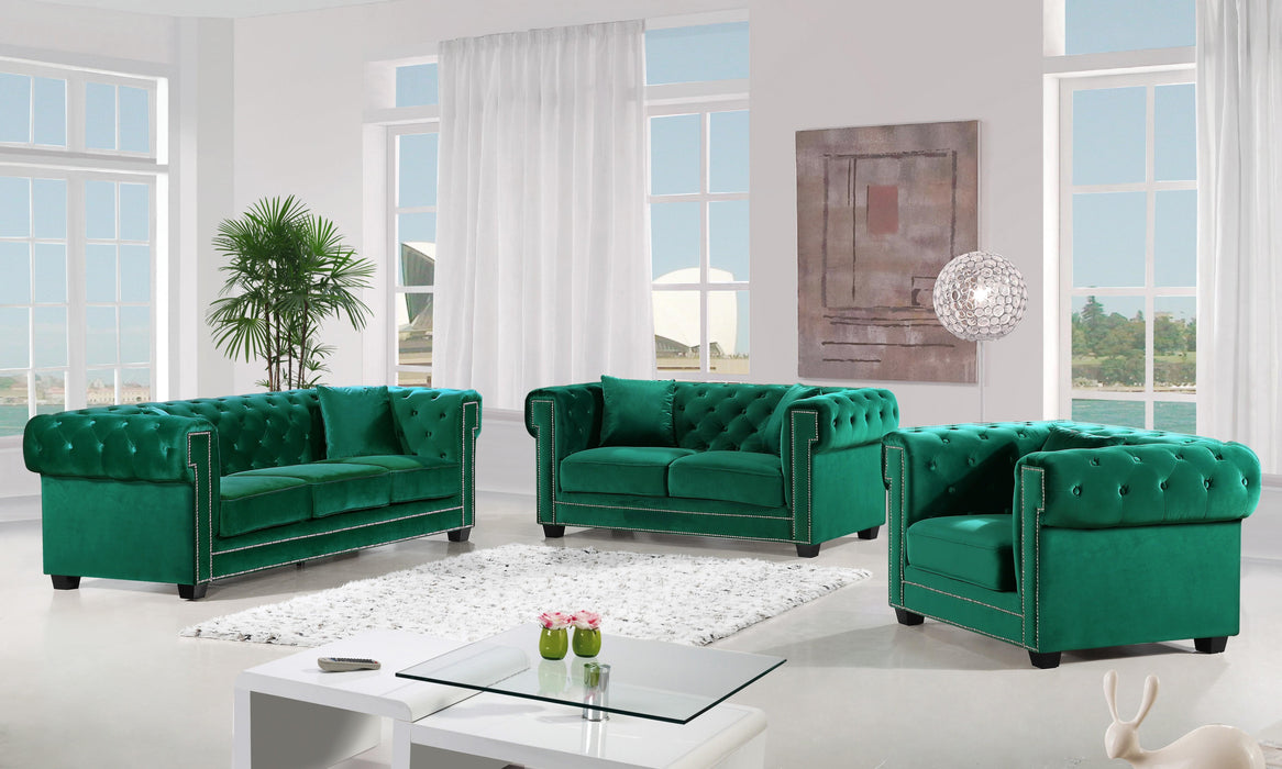 Bowery Green Velvet Loveseat - Royal Furniture & Gifts (MI) - Multi Location