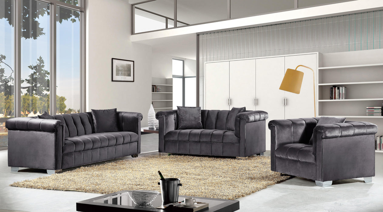 Kayla Grey Velvet Loveseat - Royal Furniture & Gifts (MI) - Multi Location