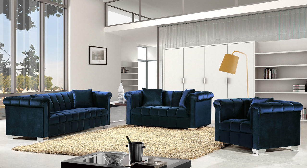 Kayla Navy Velvet Loveseat - Royal Furniture & Gifts (MI) - Multi Location