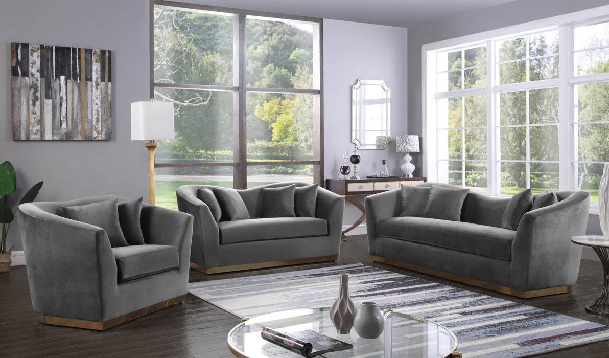 Arabella Grey Velvet Loveseat - Royal Furniture & Gifts (MI) - Multi Location