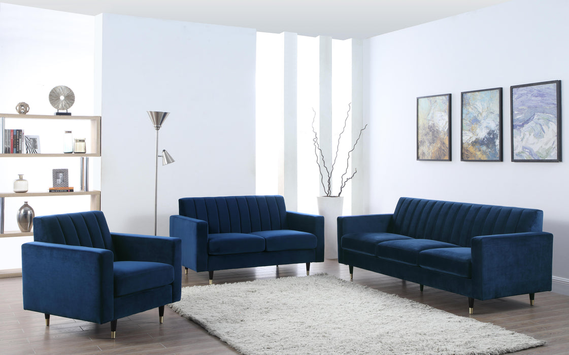 Lola Navy Velvet Loveseat - Royal Furniture & Gifts (MI) - Multi Location
