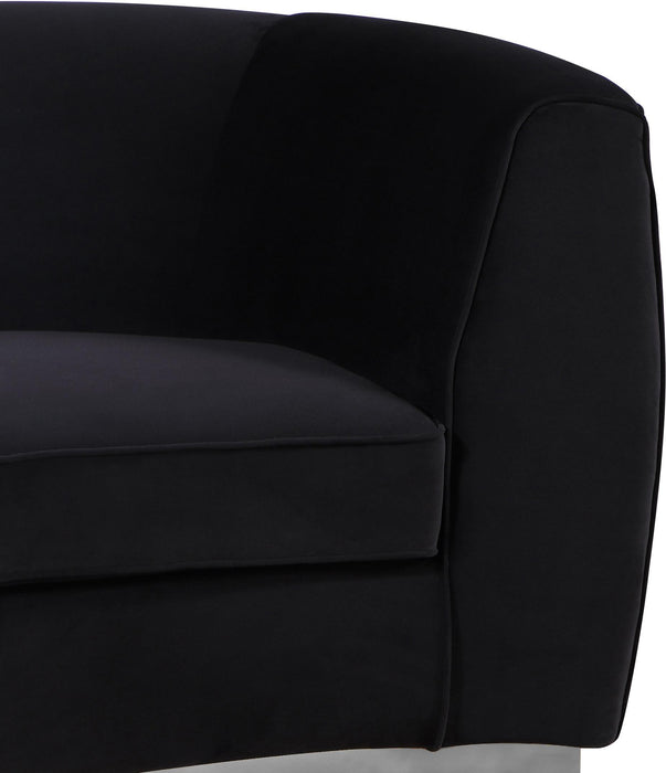 Julian Black Velvet Loveseat - Royal Furniture & Gifts (MI) - Multi Location
