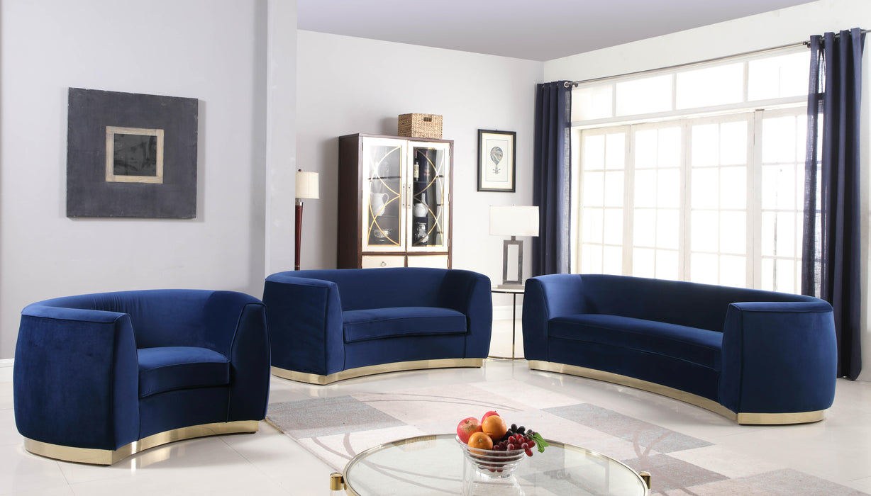 Julian Navy Velvet Loveseat - Royal Furniture & Gifts (MI) - Multi Location