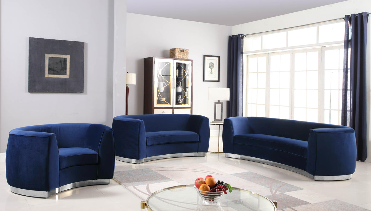 Julian Navy Velvet Loveseat - Royal Furniture & Gifts (MI) - Multi Location