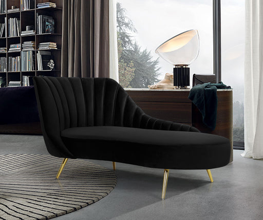 Margo Black Velvet Chaise - Royal Furniture & Gifts (MI) - Multi Location