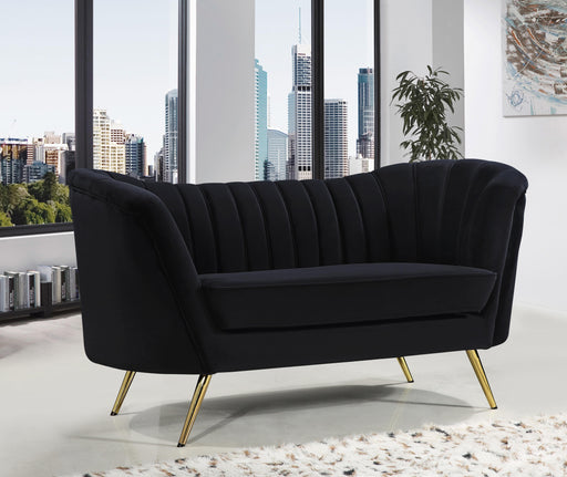 Margo Black Velvet Loveseat - Royal Furniture & Gifts (MI) - Multi Location