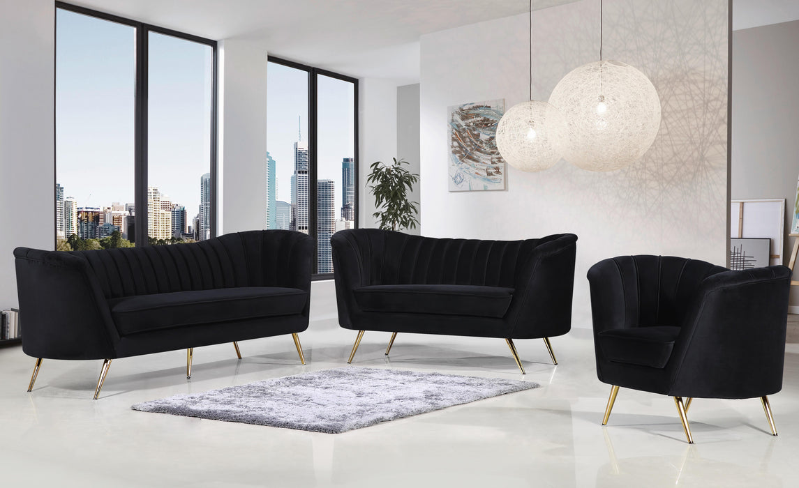 Margo Black Velvet Loveseat - Royal Furniture & Gifts (MI) - Multi Location