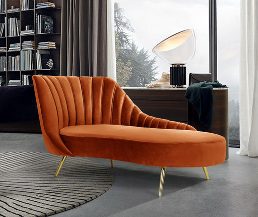 Margo Cognac Velvet Chaise - Royal Furniture & Gifts (MI) - Multi Location